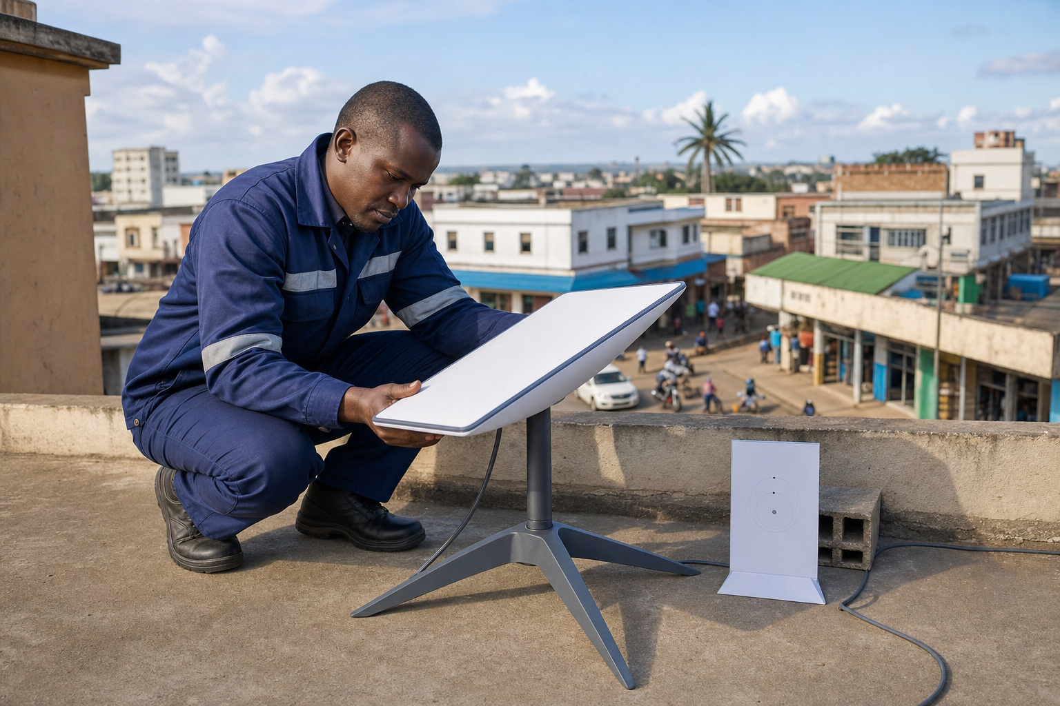 Amazon LEO internet installation for a business in Kenya